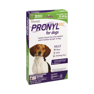 Sergeant's Pronyl Otc for Dogs Only 23-44 lbs Over Weeks of Age Kills Fleas, Ticks, and Chewing Lice Applicators- 3 CT