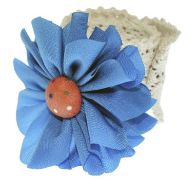 RIVIERA, A STYLEMARK CO Women's Riviera Slap Wrap Bun Holder with Flower - Turquoise