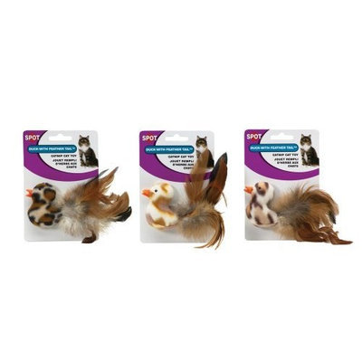 Ethical Plush Duck with Feathr Tail and Catnip Cat Toy