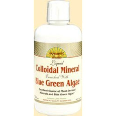 Dynamic Health Liquid Colloidal Mineral Enriched with Blue Green Algae, Lemon Lime Flavored, 32-Ounce Bottle