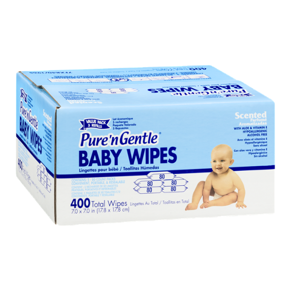 pure n gentle softly scented wipes