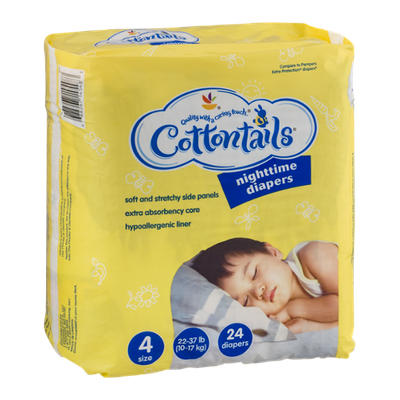Cottontails Nighttime Diapers Size 4 - 24 CT