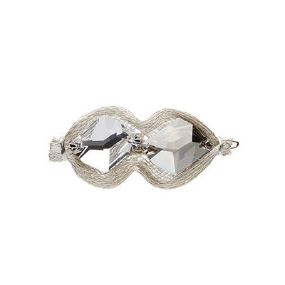 Colette Malouf Rock Crystal Groovy Mesh Snap Clip