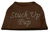 Ahi Stuck Up Pup Rhinestone Shirts Brown Sm (10)