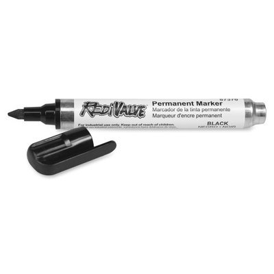 Dixon RediValve Permanent Markers, Black, 12/Pk