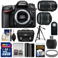 Nikon D7200 Wi-Fi Digital SLR Camera Body - Factory Refurbished with 18-55mm VR II & 55-300mm Lenses + 32GB Card + Battery + Case + Tripod + Filters + Kit