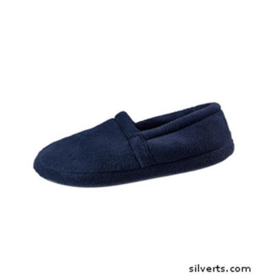 Silvert's Silverts 510600103 Memory Foam Comfort Terry Fleece Bedroom Slipper for Mens Navy - Large