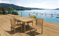 Amazonia Ibiza 5 Piece Armless Eucalyptus Wood Rectangular Patio Dining Set Brown