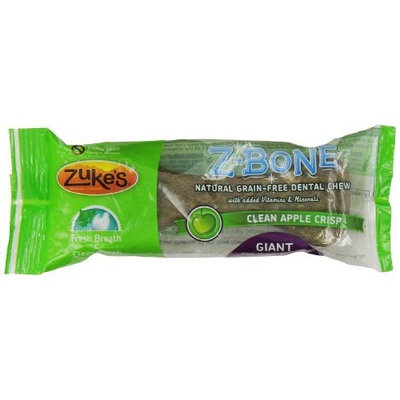 Zuke's Z-Bones Edible Grain-Free Dental Chews, Clean Apple Crisp, Giant 3.88-Ounce, Individually Wrapped Bone
