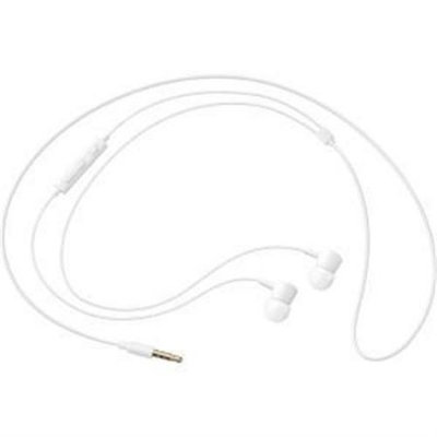 Samsung HS130 Wired Headset w/ Inline Mic, White - Stereo - White - Wired - 32 Ohm - 20 Hz - 20 kHz - Earbud - Binaural - In-ear - 3.94 ft Cable