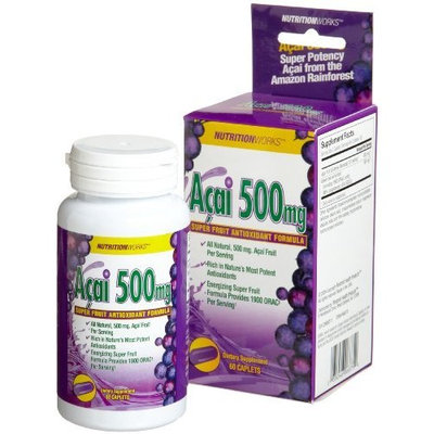 Nutrition Works Acai (500mg) Super Fruit Antioxidant Formula, 60-Count Caplets