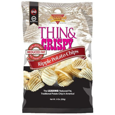 Michael Season's Reduced Fat Ripple Potato Chips, 8 Ounce Bags (Pack of 12)