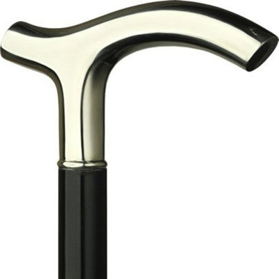 Harvy Men Handsome Cane Black Maple Shaft With Alpacca Handle -Affordable Gift! Item #DHAR-9012500