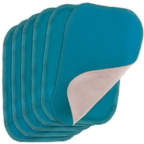 Blueberry by Swaddlebees 6 Piece Baby Cloth Wipes, Aqua