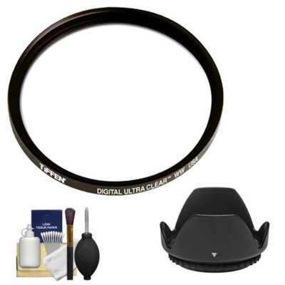 Tiffen 58mm Digital Ultra Clear WW Protective Filter with Lens Hood + Cleaning Kit