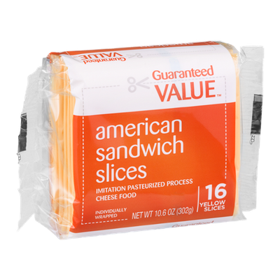 Guaranteed Value American Sandwich Slices Yellow Cheese - 16 CT