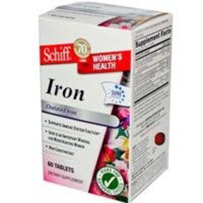 Schiff Natural Chelated Iron, Dietary Supplement, 60 Count