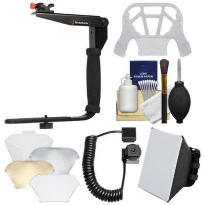 Stroboframe Quick Flip 350 Flash Bracket with Off-Camera Cord + Soft Box + Diffuser Kit for Canon EOS 6D, 70D, 7D 5D Mark II III, Rebel T3, T3i, T4i, T5, T5i, SL1