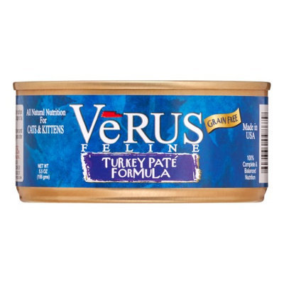 Verus Grain Free Turkey Pate Canned Wet Cat Food (5.5 oz.) (Set of 24)