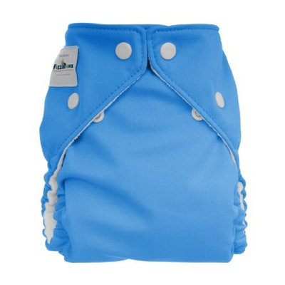 FuzziBunz Perfect Size Cloth Diaper, Light It Up Blue, Medium 15-30 lbs