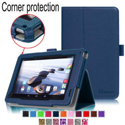 Fintie Premium Vegan Leather Slim Fit Stand Cover for Acer Iconia B1-720 7 -Inch Tablet, Navy