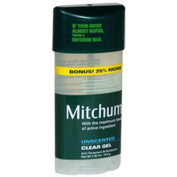 Mitchum Anti-Perspirant & Deodorant, Clear Gel, Unscented, Bonus, 2.82 oz.