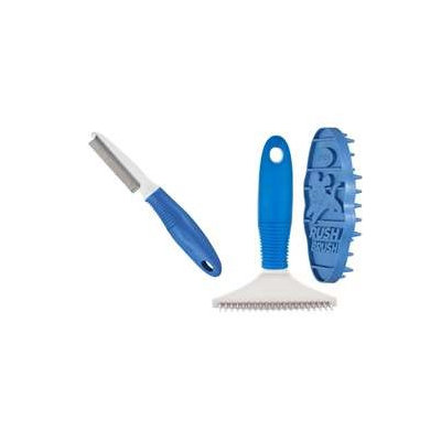 Oster ShedMonster Undercoat Rake, Debris Comb & Rush Brush, 3 Piece Grooming Kit