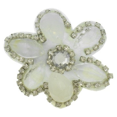 RIVIERA, A STYLEMARK CO Women's Riviera Flower Snap Clip with Jewels and Rhinestones -