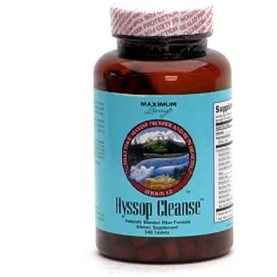 Maximum Living, Inc. Hyssop Cleanse Naturally Blended Fiber Formula, Tablets, 240 tablets