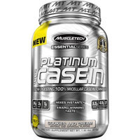 MuscleTech Essential Series Platinum 100% Casein Cookies and Cream Dietary Supplement Powder, 1.94 lbs