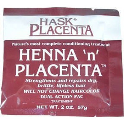 Hask Placenta Henna N Placenta Conditioning Treatment Strengthens & Repairs Dry, Brittle, Lifeless Hair 2Oz/57G