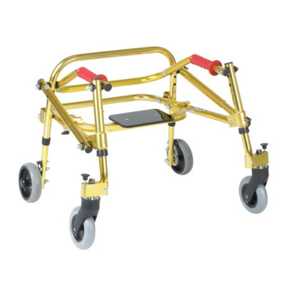 Wenzelite Rehab Nimbo Rehab Lightweight Posterior Posture Walker with Seat, Goldenrod Yellow, Tyke, 1 ea