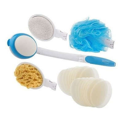 Skinfinity Lotion Applicator Wand Set w/ Loofah, Sponge & Pumice Stone
