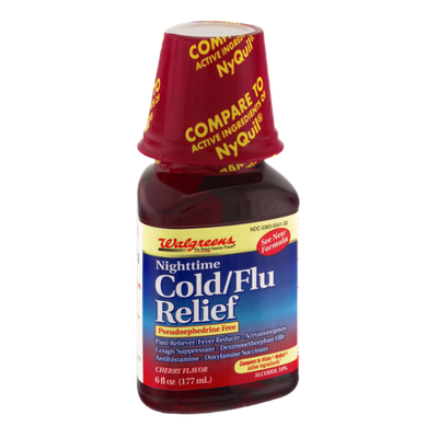 Walgreens Nighttime Cold/Flu Relief Cherry Flavor