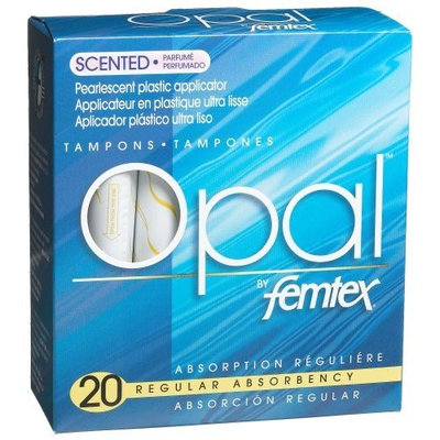 Femtex Opal Plastic Applicator Scented Tampons, Regular Absorbency