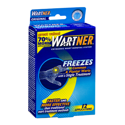 Wartner Cryogenic Wart Removal System Freezes Common & Plantar Warts - 12 CT