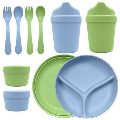 Green Sprouts 10 Piece Sprout Ware Dinner Set, Blue/Green (Discontinued by Manufacturer)
