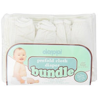 Dappi Prefold Cloth Diaper Bundle, White, Large