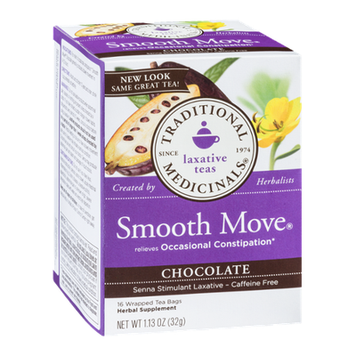 Traditional Medicinals Laxative Teas Organic Smooth Moves Chocolate Tea Bags - 16 CT
