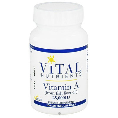 Vital Nutrients, Vitamin A (from fish liver oil) 25,000 IU 100 capsules