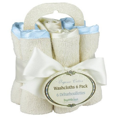 Bumkins Organic Washcloth 6- Pack, Blue