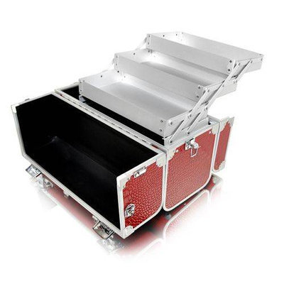 Seya Red Train Case with Crocodile Texture