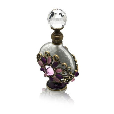 Welforth Perfume Bottle (Floral with Pink and Purple Rainstone)