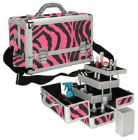 Seya Professional 3-Tier Makeup Case Color: Pink Zebra