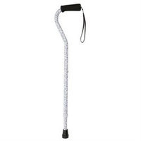 Duro-Med Aluminum Adjustable Cane with Offset Handle, Tiny Flowers