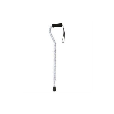 Duro-Med Aluminum Adjustable Cane with Offset Handle, Tiny Flowers
