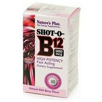 Nature's Plus Shot-O-B12 5000mcg, Wild Berry 30 lozenges