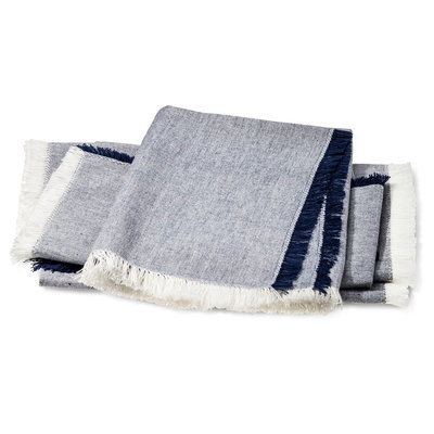 Threshold Chambray Napkin with Fringe - Blue (Set of 4)