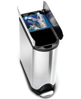 simplehuman Butterfly Recycler Fingerprint-Proof Stainless Steel, Brushed, 12 gallons, 1 ea