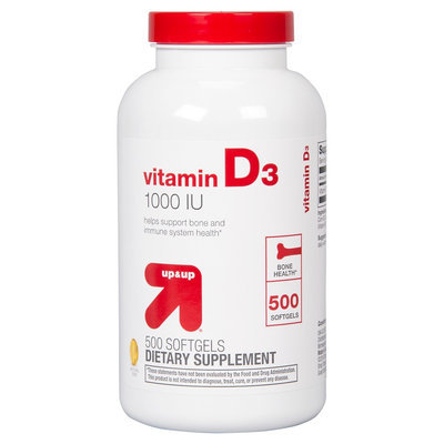up & up Vitamin D3 1000 IU Softgels For Bone Health - 500 Count